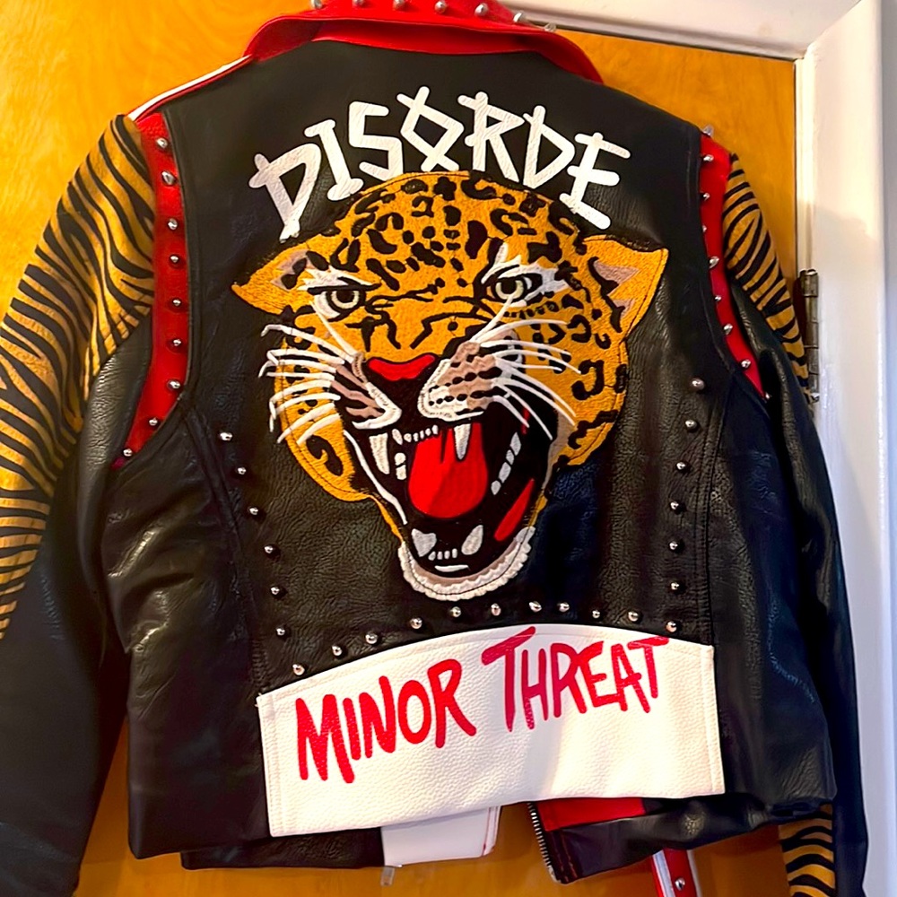 Fun faux leather Jacket sz M